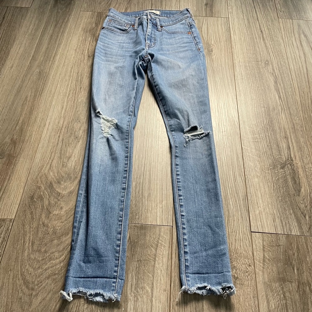 Madewell 9" High-Rise Skinny Jeans Torn-Knee Edition 24